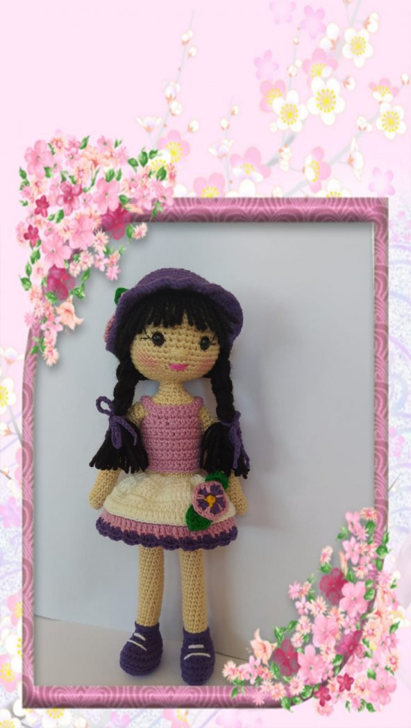 Menekşe Bebek Amigurumi Organik Oyuncak - 5