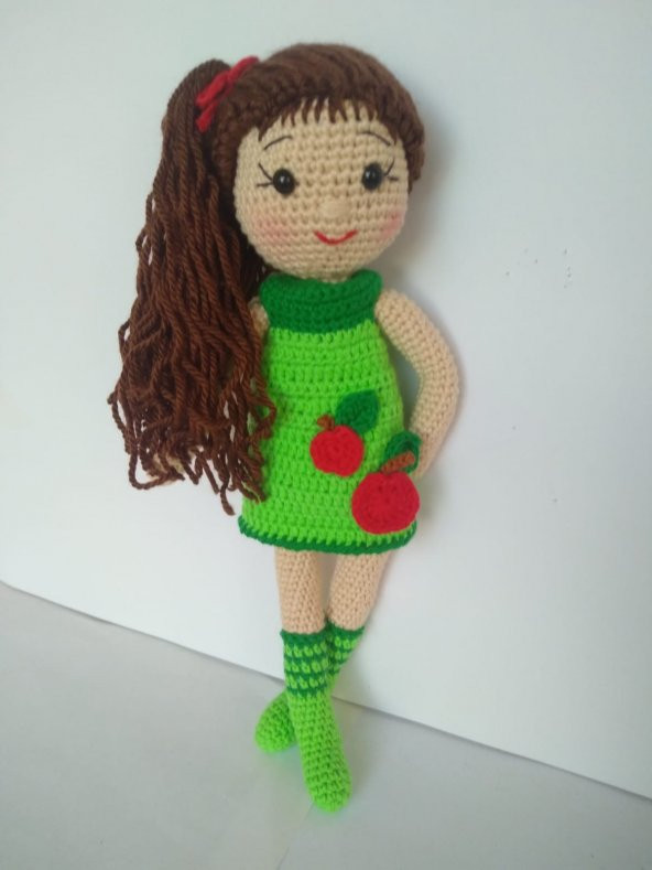 Elma Şekeri Bebek Amigurumi Organik Oyuncak - 1