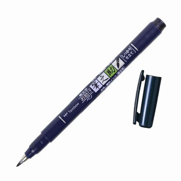 Tombow Fudenosuke Fırça Uçlu Çizim ve Kaligrafi Kalemi Sert Uçlu Siyah