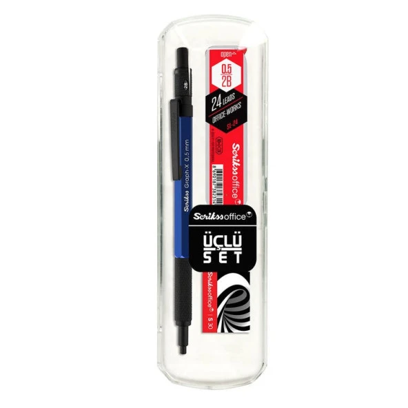 Scrikss Graph-X Versatil Kalem 3lü Set 0.5mm MAVİ