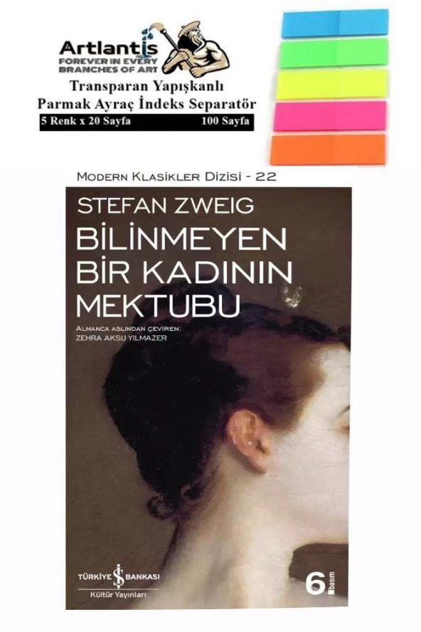 Bilinmeyen Bir Kadının Mektubu Stefan Zweig 50 Sayfa Karton Kapak 1 Adet Fosforlu Transparan Kitap Ayraç 1 Paket