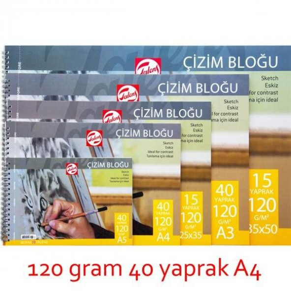 Talens Çizim Bloğu 120 gr 40 yp A4