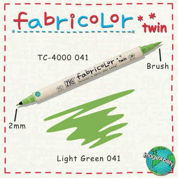 Zig Fabricolor Twin Çift Uçlu Kumaş Boyama Kalemi LIGHT GREEN ürün görseli