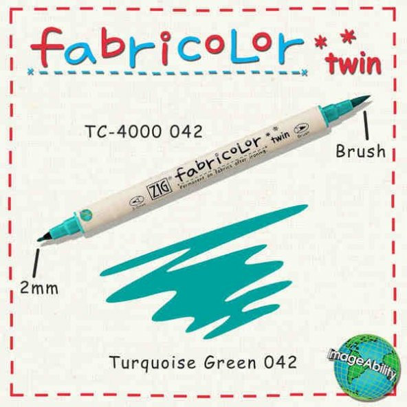 Zig Fabricolor Twin Çift Uçlu Kumaş Boyama Kalemi TURQUOISE GREEN
