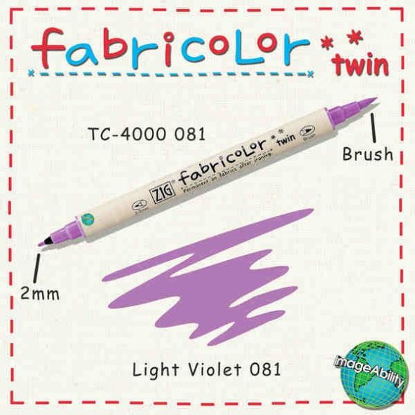 Zig Fabricolor Twin Çift Uçlu Kumaş Boyama Kalemi LIGHT VIOLET