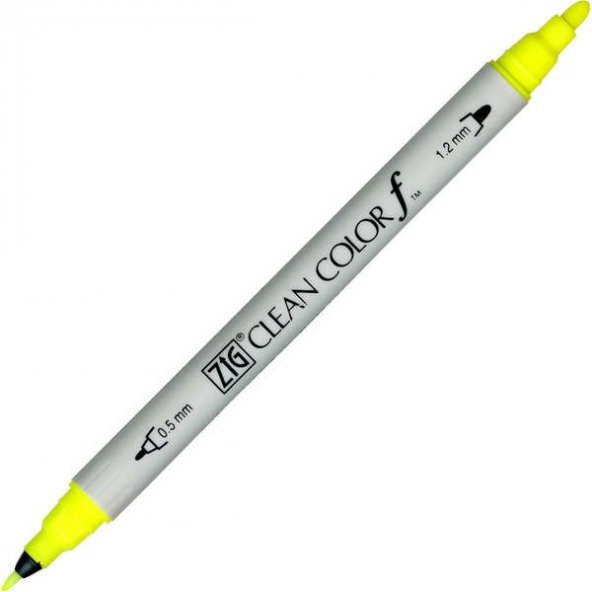 Zig Clean Color f Çift Uçlu Kalem 001 Fluorescent Yellow
