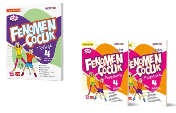 Fenomen Çocuk 2024 4. Sınıf Türkçe + Matematik 1. Ve 2. Kitap Seti 3 Kitap - 1