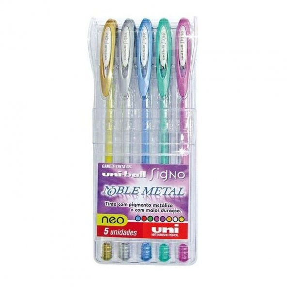 Uni-ball Signo Noble Metal 0.8 Jel Kalem 5li Set