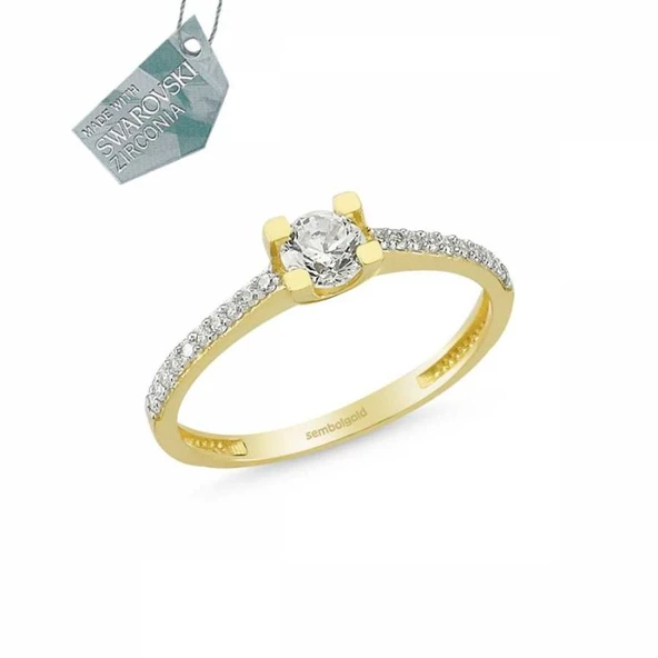 Altın Tektaş Yüzük Özel Tasarım ürün görseli 1