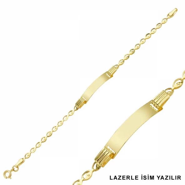Altın Çocuk Bileklik Lazerle İsim Yazılır ürün görseli 1