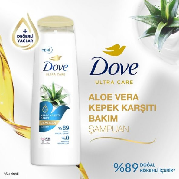 Dove Ultra Care Saç Bakım Şampuanı Kepek Karşıtı Bakım Aloe Vera 400 Ml - 3