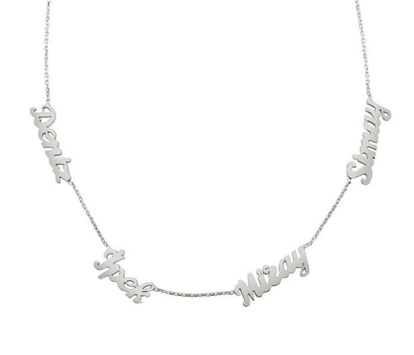 Beyaz Altın İsimli Aile Kolyesi