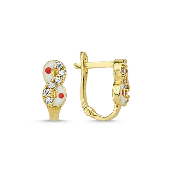 Altın Çocuk Küpesi Mineli Sonsuzluk ürün görseli 1