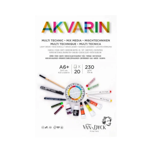 Van Dyck Akvarin Multi Purpose Sanatsal Blok 230 gr 20 yp 11x17 cm