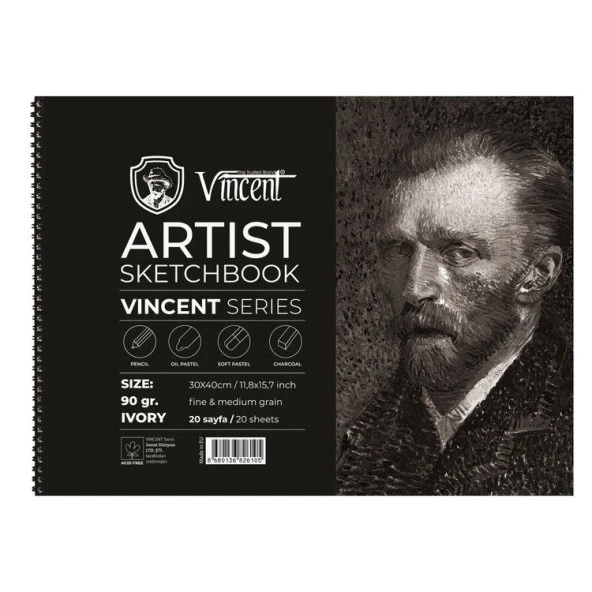 Vincent Artist Sketchbook Ivory 90 gr 30x40 cm 20 Sayfa