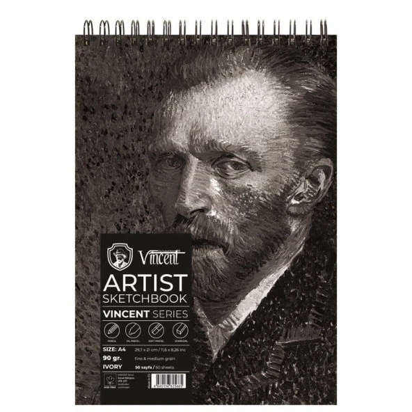 Vincent Artist Sketchbook Ivory 90 gr A4 50 Sayfa ürün görseli