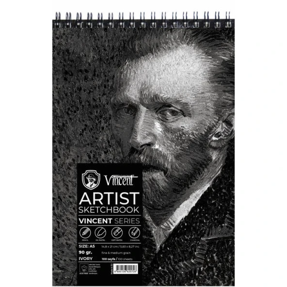 Vincent Artist Sketchbook Ivory 90 gr A4 100 Sayfa