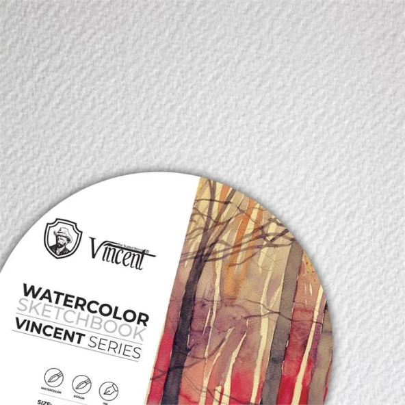 Vincent Watercolor Sketchbook White Daire Suluboya Blok 300 gr 45 cm 10 Sayfa ürün görseli
