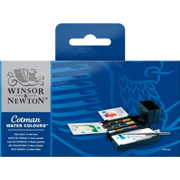 Winsor & Newton Cotman Field Box 1/2 Tablet Sulu Boya 12 Renk