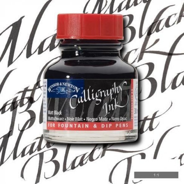 Winsor & Newton Kaligrafi Mürekkebi 30 ml. MATT BLACK