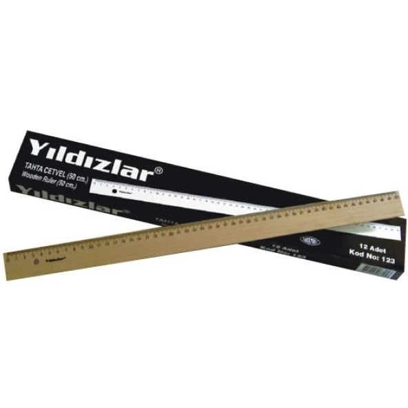 Yıldızlar Tahta Cetvel 50 cm.