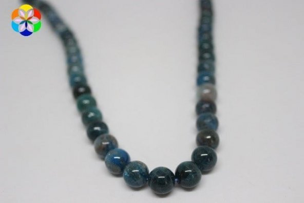 Apatit Taşı YARIM Dizi 10mm (18cm uzunluğundadır) - Resim 3