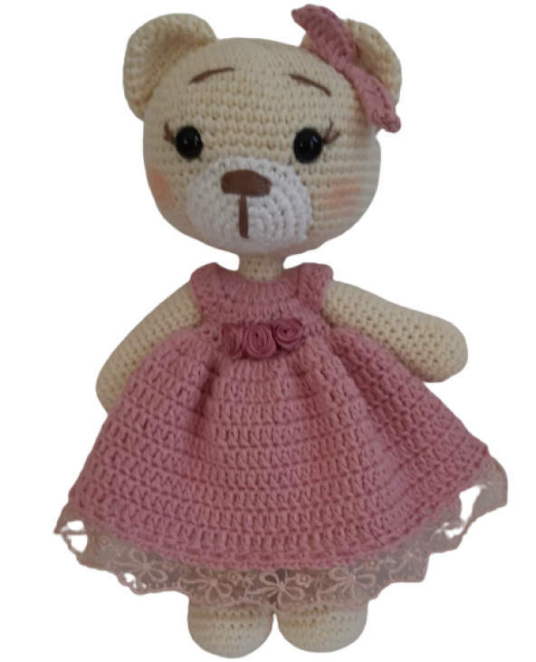 Sevimli Boz Ayıcık Amigurumi Organik Oyuncak - 1