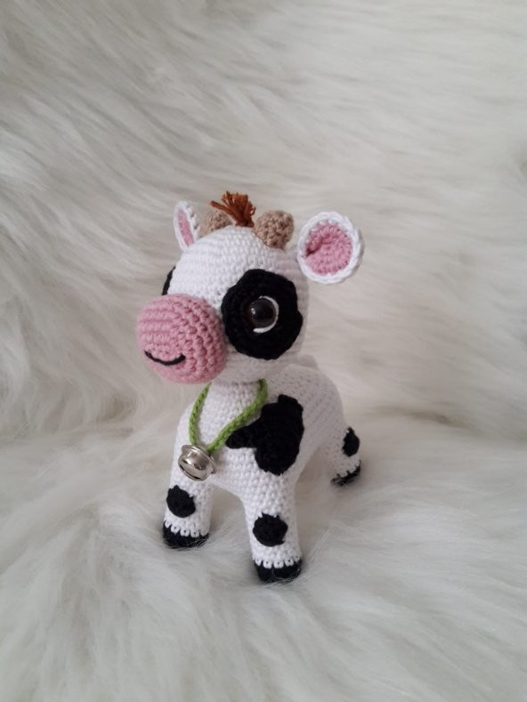 Maskot Buzu Sevimli Buzağı Amigurumi Organik Oyuncak - 2