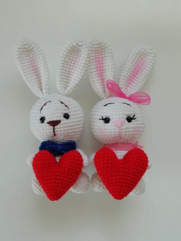 Sevgili Tavşanlar Amigurumi Organik Oyuncak - 1