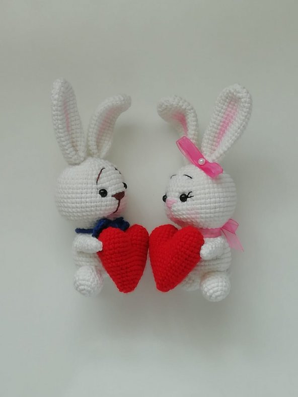 Sevgili Tavşanlar Amigurumi Organik Oyuncak - 2