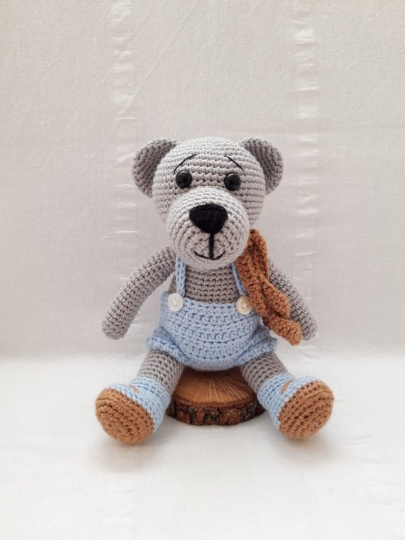 Tulumlu Ayıcık Amigurumi Organik Oyuncak - 1