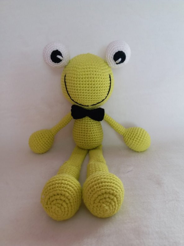 Sevimli Bay Kurbağa Amigurumi Organik Oyuncak