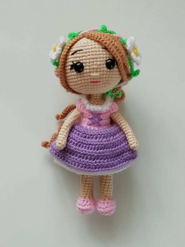 Maskot Rapunzel Bebek Amigurumi Organik Oyuncak