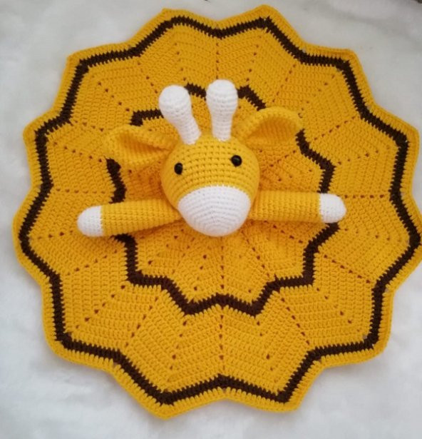 Sevimli Zürafa Uyku Arkadaşı Amigurumi Organik Oyuncak - 1