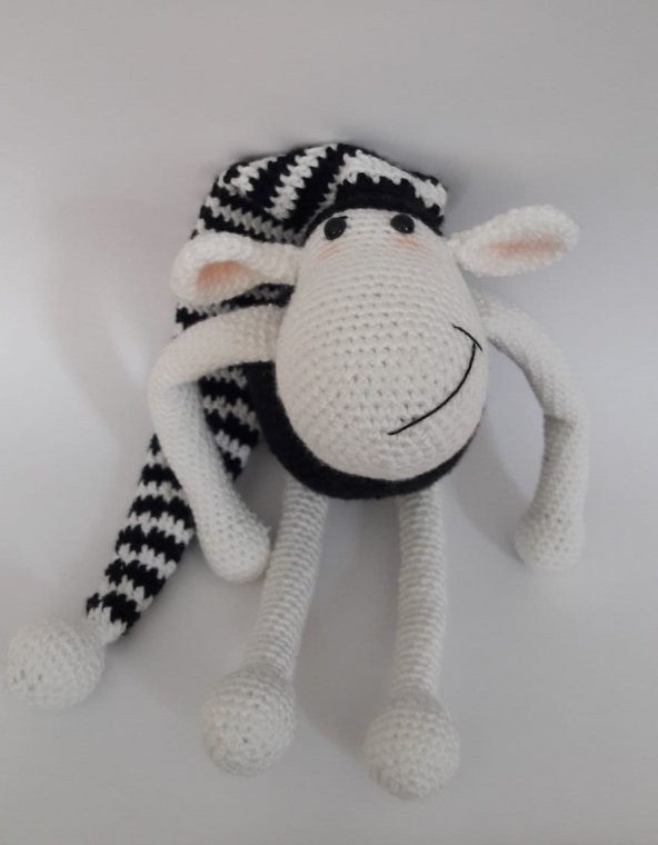 Şapkalı Koyun Shaun Amigurumi Organik Oyuncak