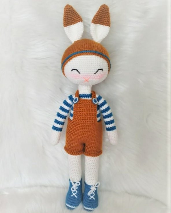Bereli Tavşan Amigurumi Organik Oyuncak - 1