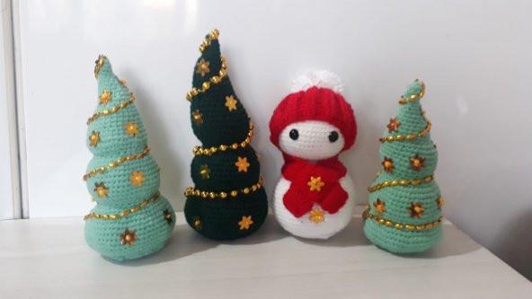 Noel Ağacı Takımı Amigurumi Organik Oyuncak