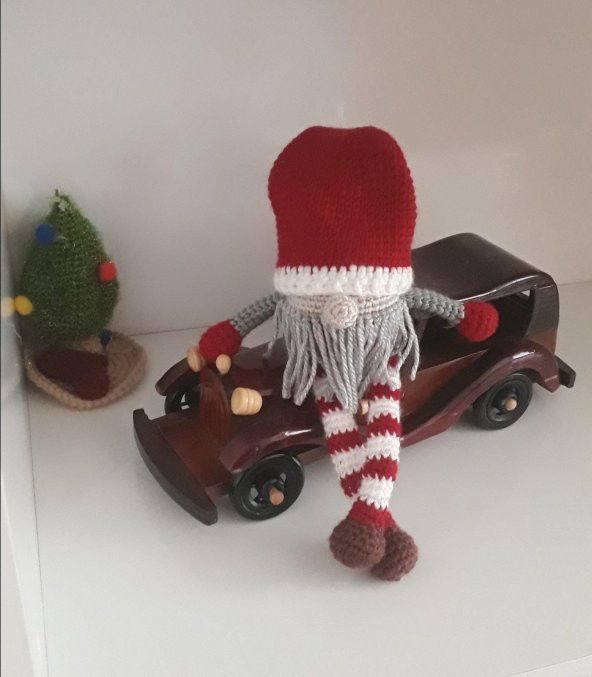Uykucu Noel Baba Amigurumi Organik Oyuncak - 1