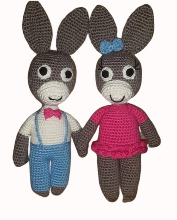 Sevimli Eşekler Amigurumi Organik Oyuncak - 1