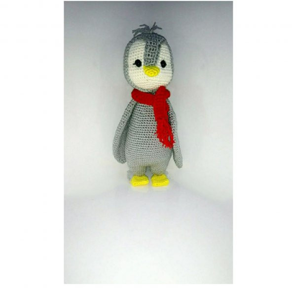 Sevimli Penguen Uyku Arkadaşı Amigurumi Organik Oyuncak - 1