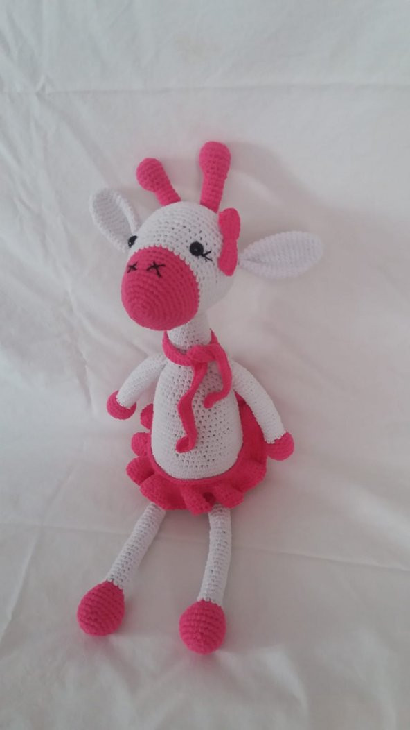 Süslü Zürafa ve Kuzu Takım Amigurumi Organik Oyuncak - 3
