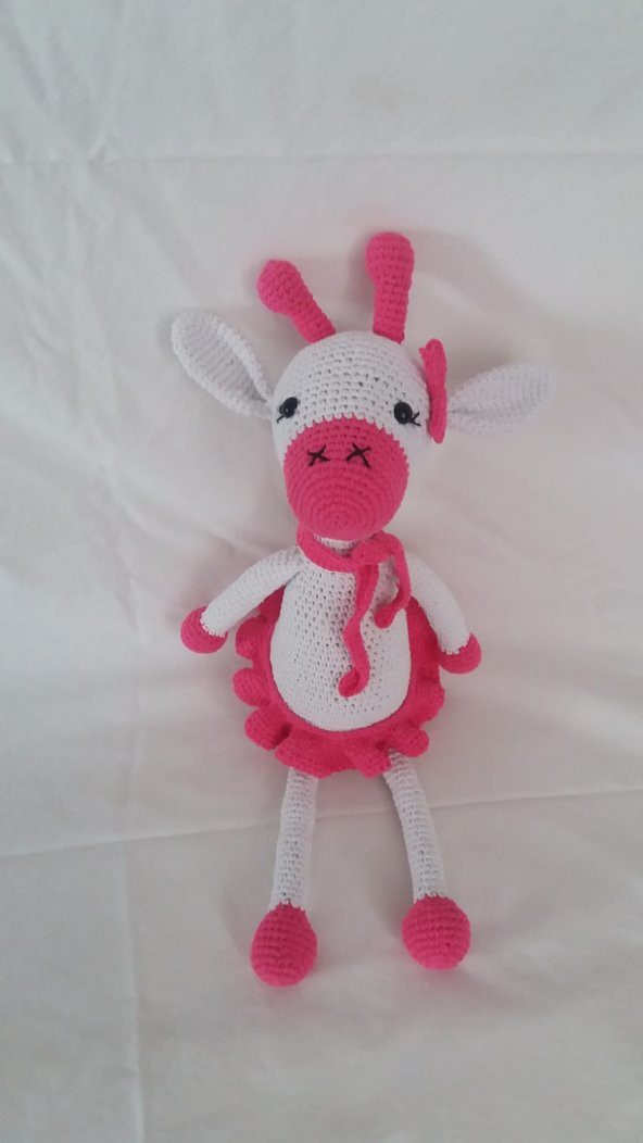 Süslü Zürafa ve Kuzu Takım Amigurumi Organik Oyuncak - 4