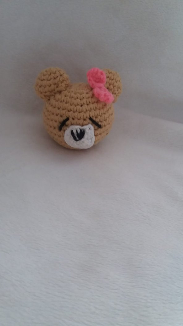Ayıcık Bobi Uyku Arkadaşı Çıngırak ve Anahtarlık Amigurumi Organi - 4