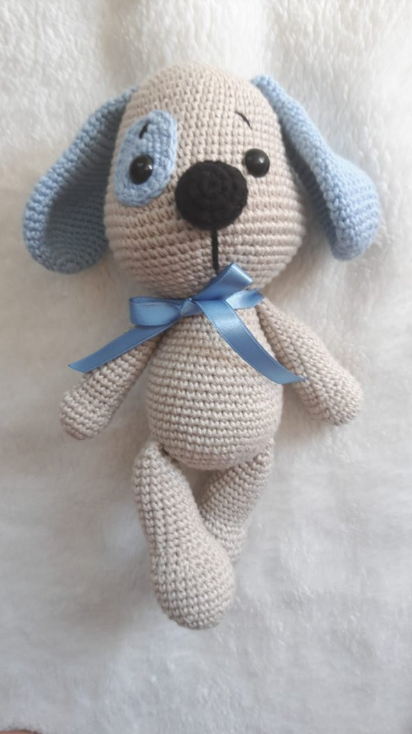 Yamalı Sevimli Köpek Amigurumi Organik Oyuncak - 1