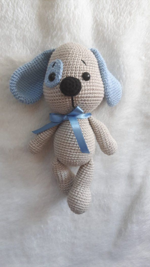 Yamalı Sevimli Köpek Amigurumi Organik Oyuncak - 2