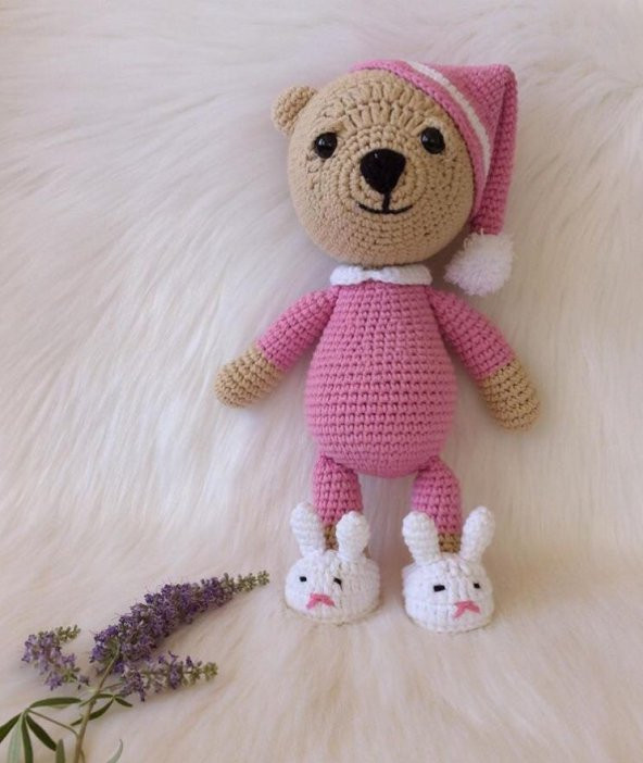 Uykucu Ayıcık Amigurumi Organik Oyuncak - 2