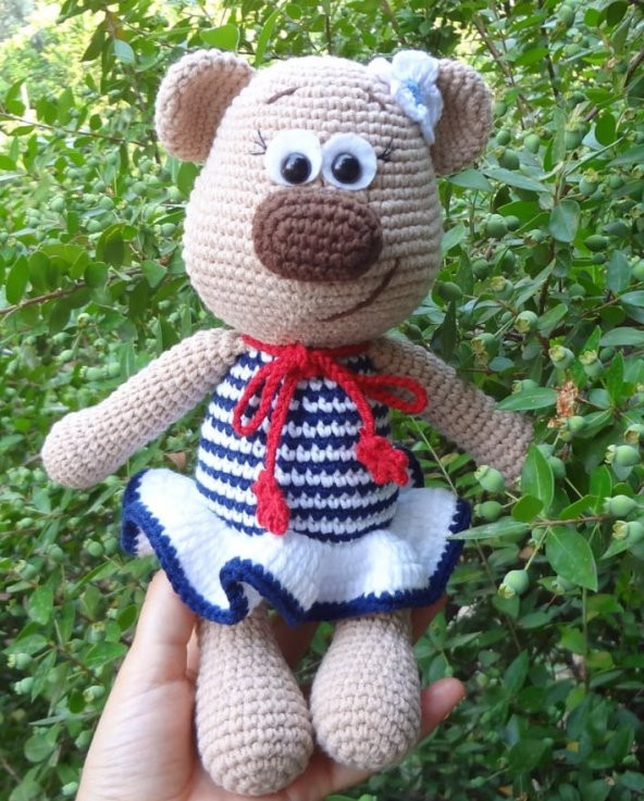 Denizci Ayıcık Amigurumi Organik Oyuncak - 1
