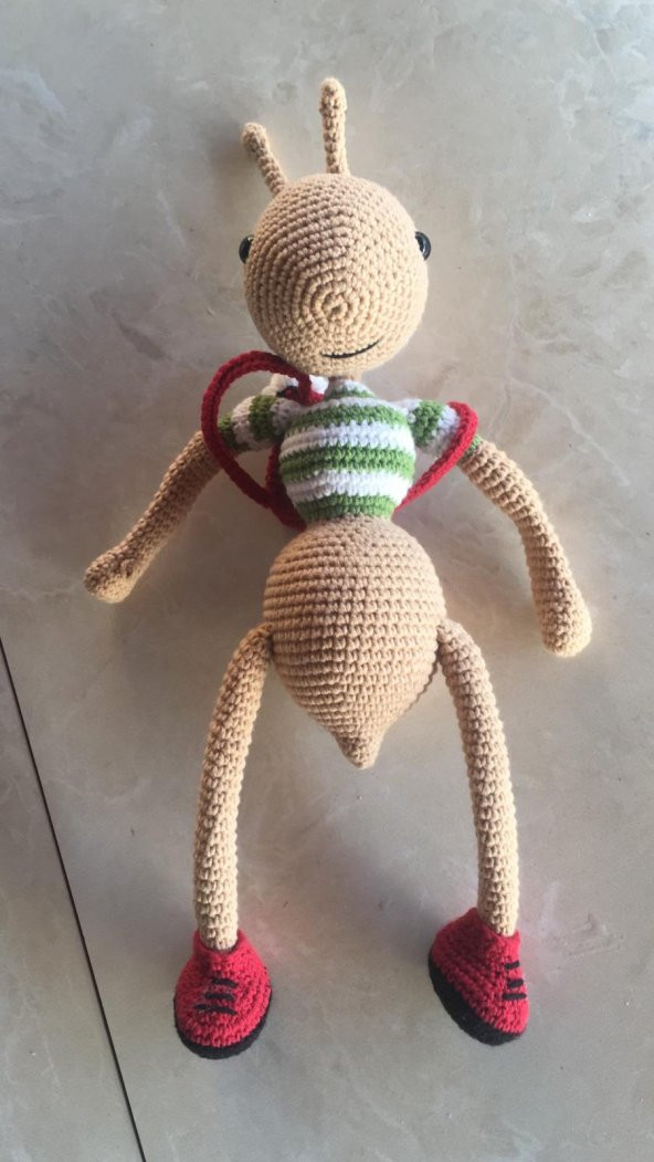 Sevimli Karınca Amigurumi Organik Oyuncak
