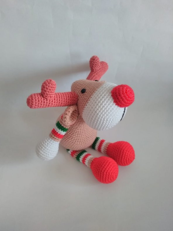 Çizgili Geyik Amigurumi Organik Oyuncak - 1