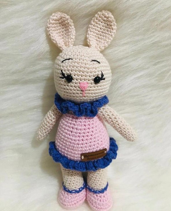 Stil Tavşancık Uyku Arkadaşı Amigurumi Organik Oyuncak